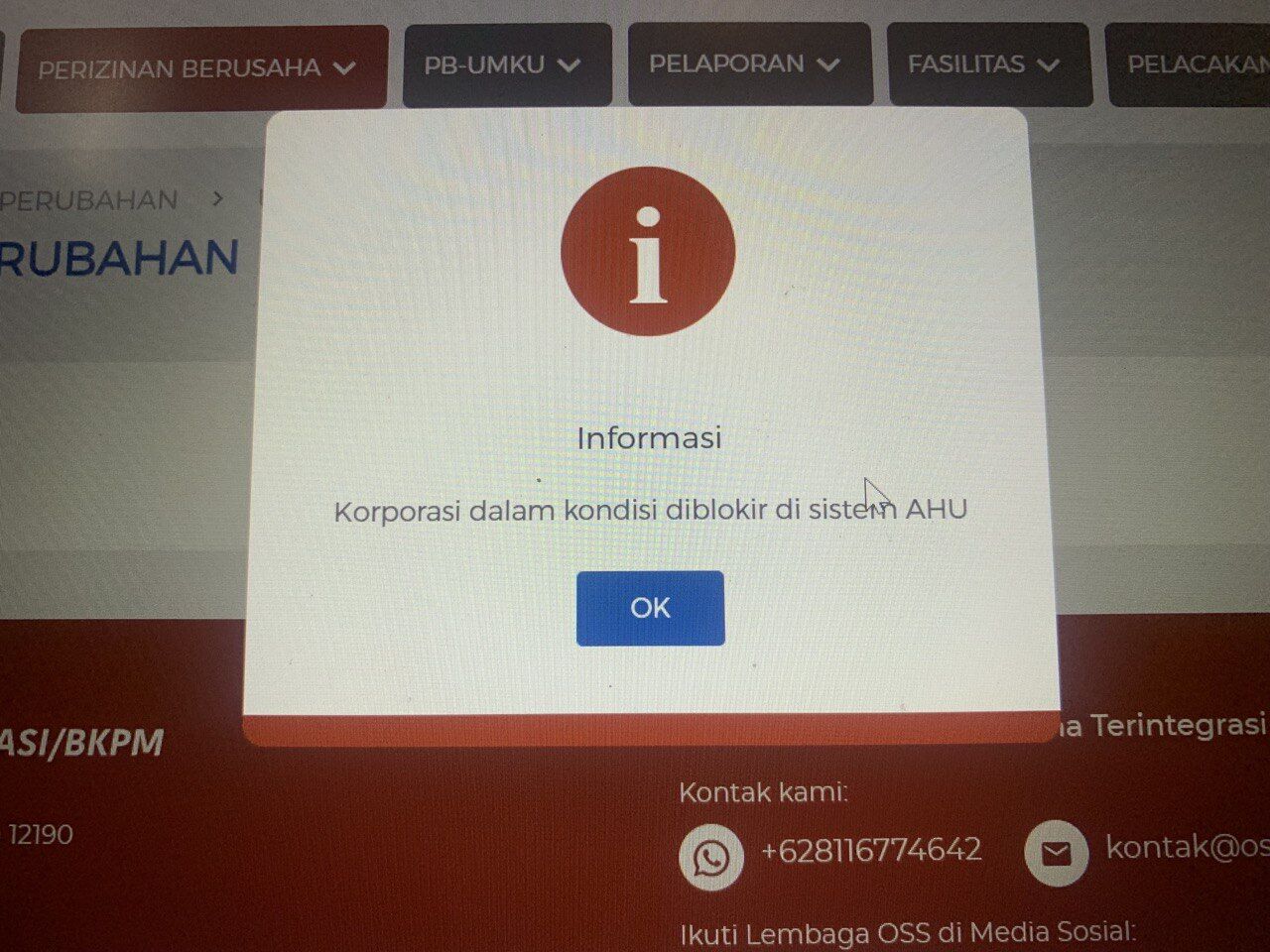Tidak lapor Beneficial Owner, OSS-RBA diblokir
