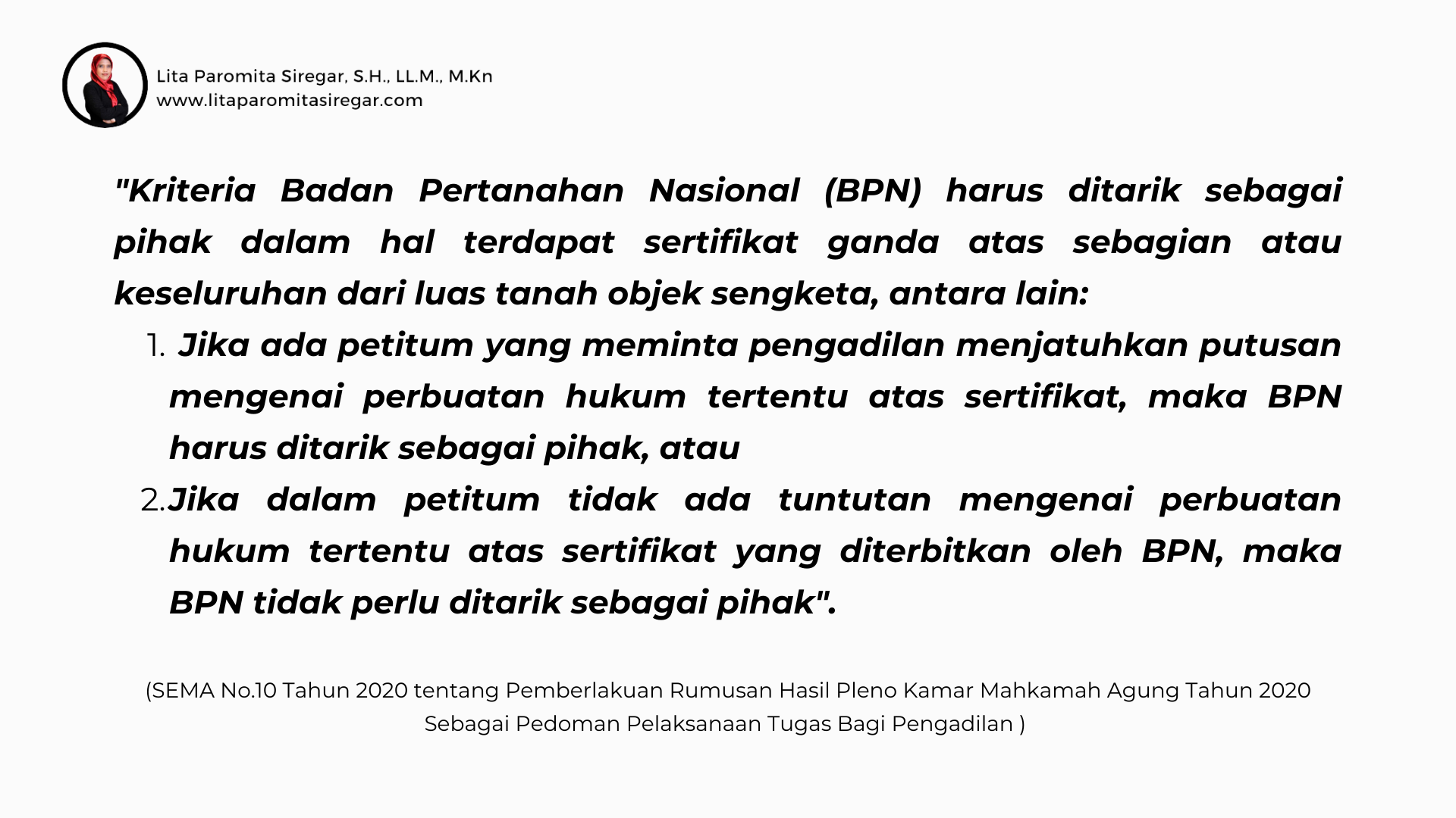 BPN sebagai turut tergugat dalam gugatan pembatalan sertifikat ganda