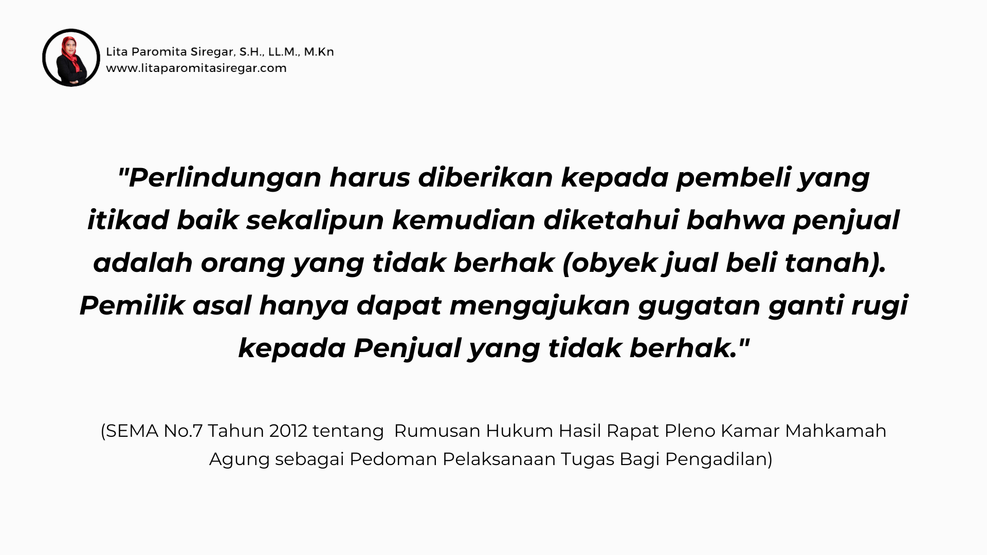 Perlindungan terhadap pembeli tanah beritikad baik