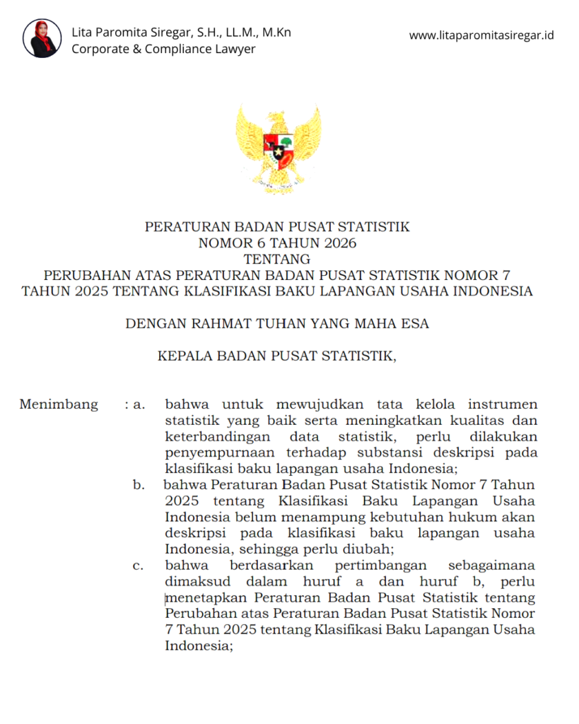 Perka BPS 6 TAHUN 2026